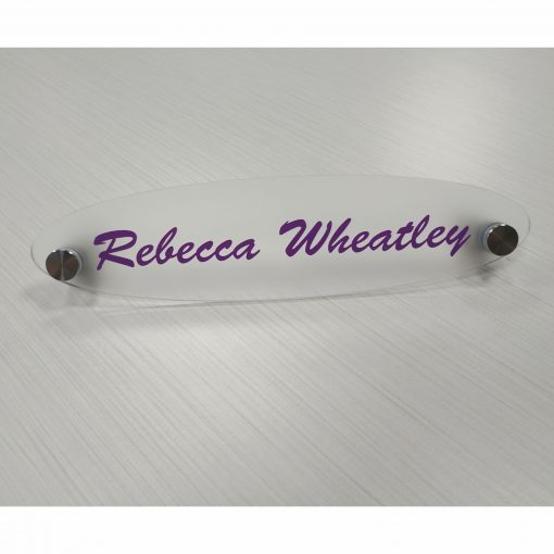 8" x 2" Acrylic Desktop Name Plates - Oval - Image 7