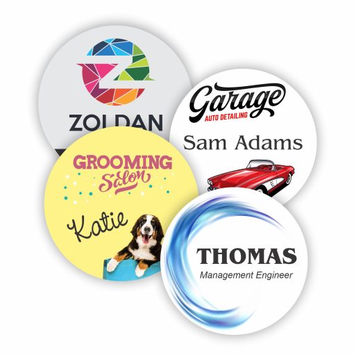 2.5" Circle Plastic Name Badge with Full-Color Printing