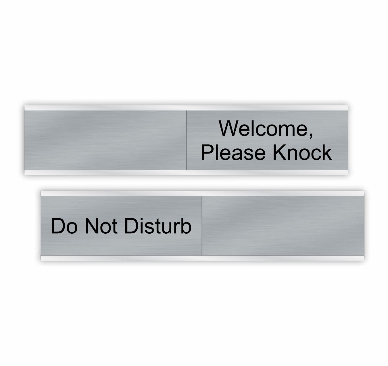 Welcome, Please Knock / Do Not Disturb Slider Sign 6" x 1" or 10" x 2"