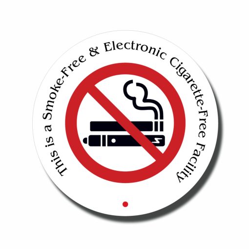 3" Circle Smoke Free Facility Printed Vinyl Decal, UV Lamination