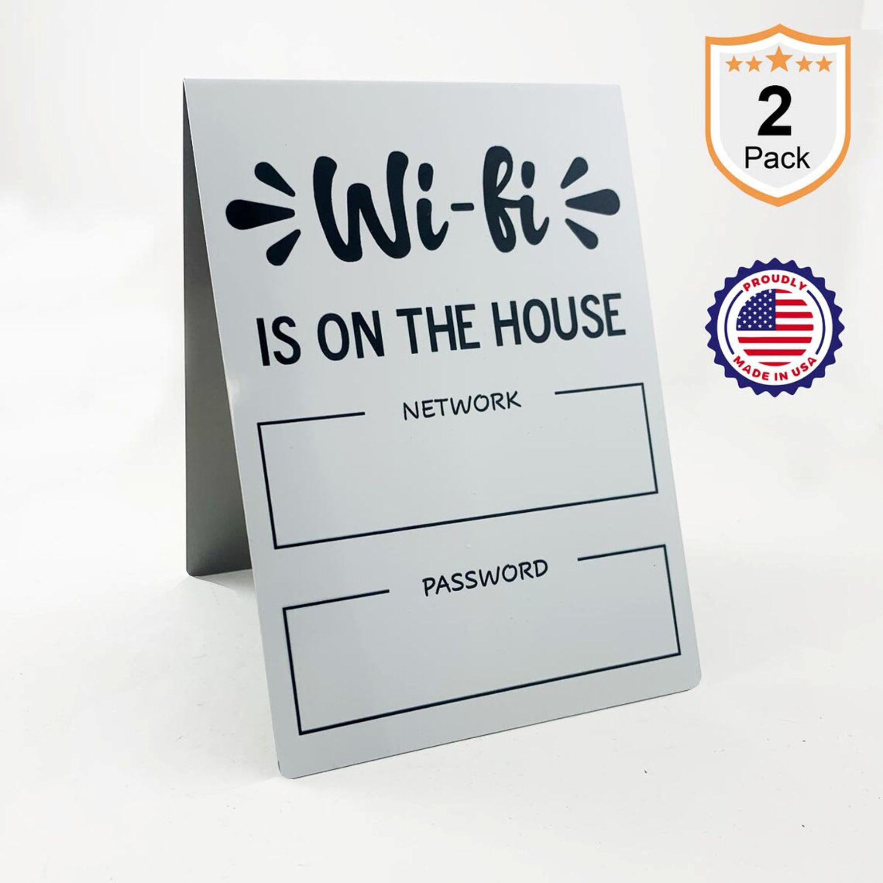 5" x 7" Dry Erase WiFi Tent Sign 2 Pack NapNameplates