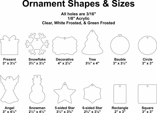 Blank Acrylic Holiday Ornaments - Pack of 25 - Image 2