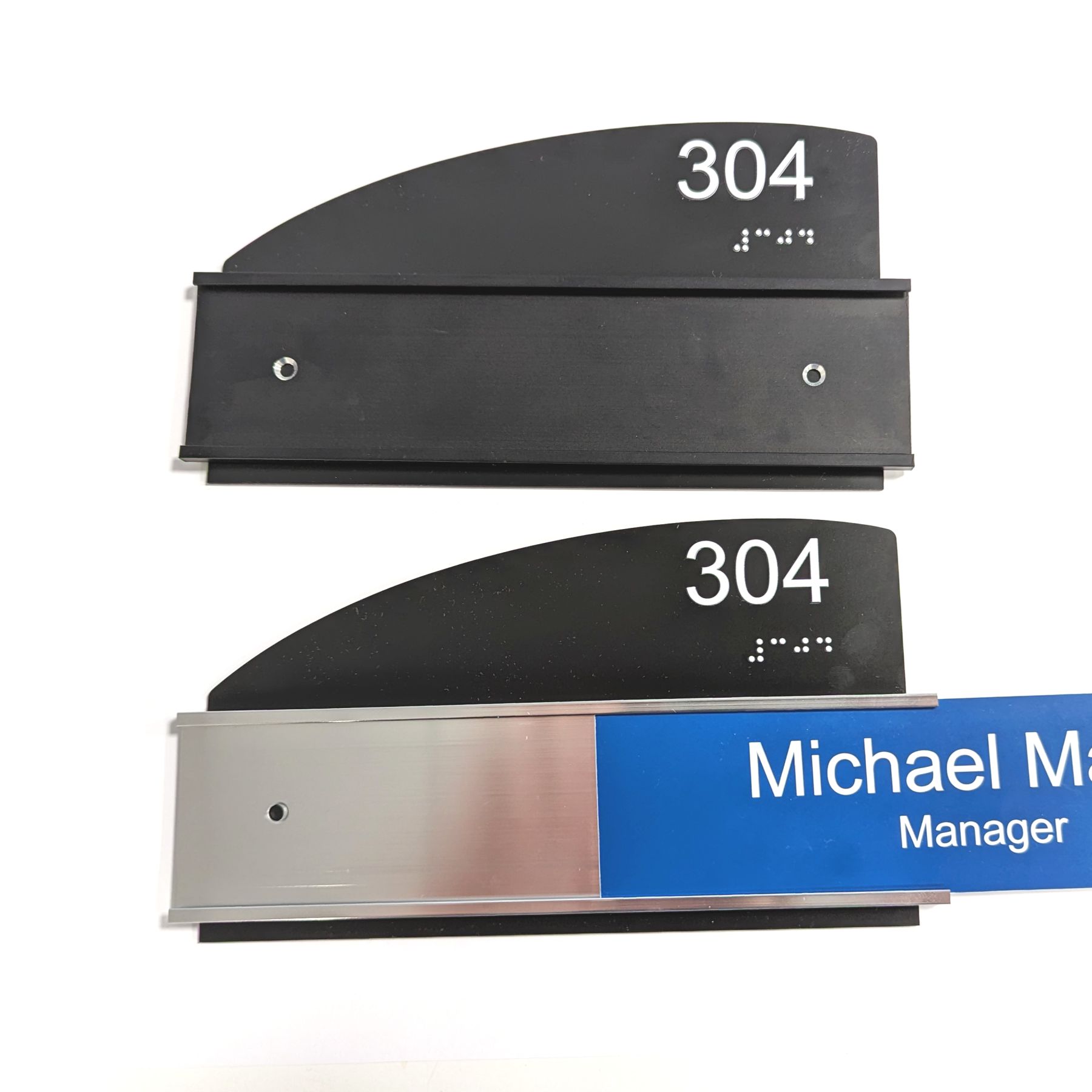 8" x 2" Room Number Sign with Holder - Curve - Image 4