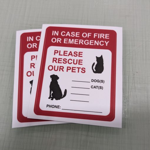 4" x 5" In Case of Emergency Please Rescue Pets Vinyl Sign - Pack of 2 - Image 4