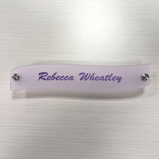 10" x 2" Acrylic Wall Mount Name Plates - Wave Shape