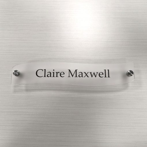 10" x 2" Acrylic Wall Mount Name Plates - Wave Shape - Image 6