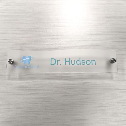10" x 2.25" Acrylic Wall Mount Name Plates - Top Wave Shape - Image 6