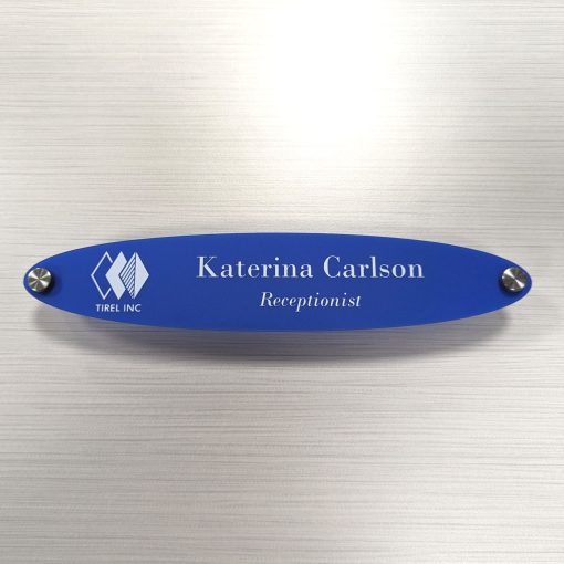 10" x 2" Acrylic Wall Mount Name Plates - Oval Shape