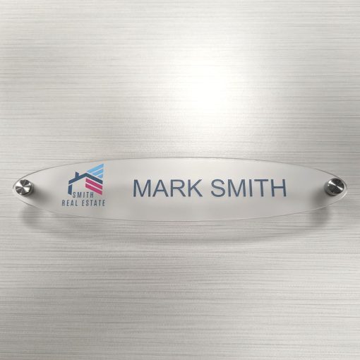 10" x 2" Acrylic Wall Mount Name Plates - Oval Shape - Image 6