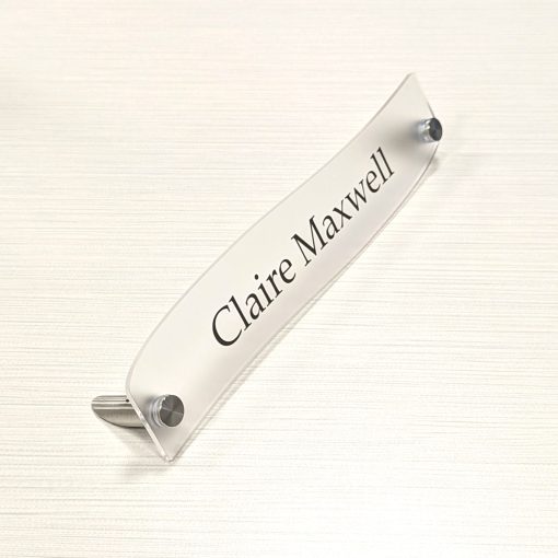 10" x 2" Acrylic Desktop Name Plates - Wave Shape - Image 7