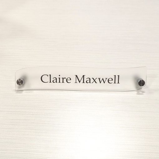 10" x 2" Acrylic Desktop Name Plates - Wave Shape - Image 6