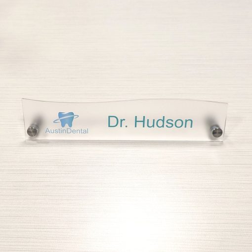 10" x 2.25" Acrylic Desktop Name Plates - Top Wave Shape - Image 7