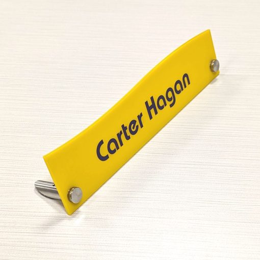 10" x 2.25" Acrylic Desktop Name Plates - Top Wave Shape
