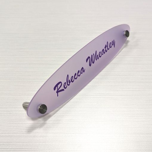 10" x 2" Acrylic Desktop Name Plates - Oval