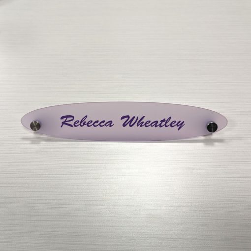 10" x 2" Acrylic Desktop Name Plates - Oval - Image 8