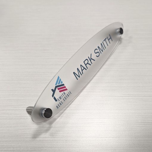 10" x 2" Acrylic Desktop Name Plates - Oval - Image 7