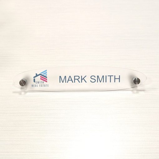 10" x 2" Acrylic Desktop Name Plates - Oval - Image 6
