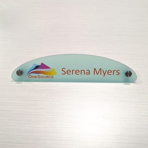 10" x 2" Acrylic Desktop Name Plates - Half Oval Shape - Image 8