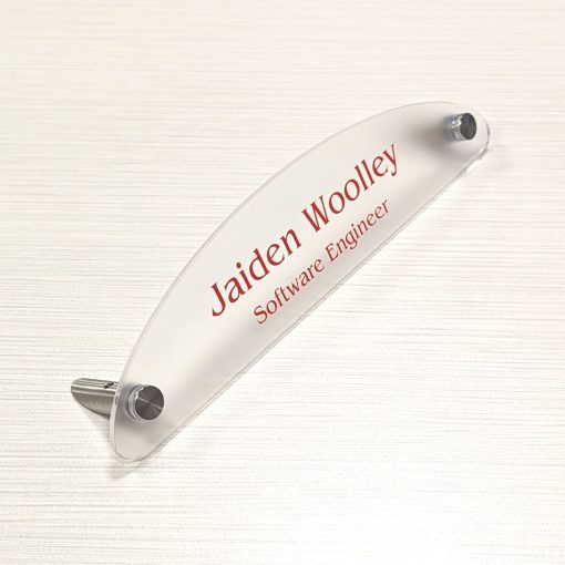 10" x 2" Acrylic Desktop Name Plates - Half Oval Shape - Image 7