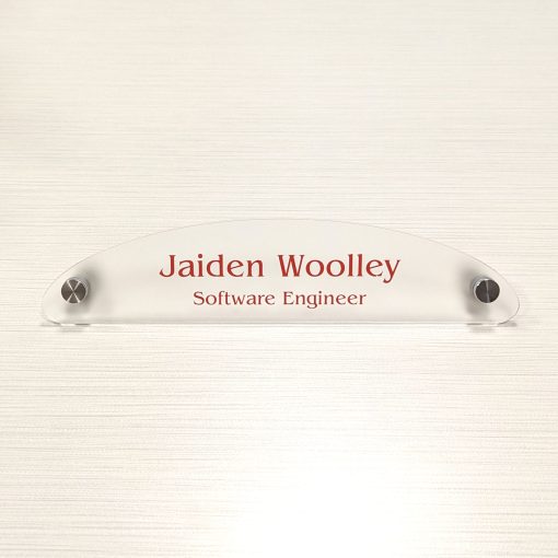 10" x 2" Acrylic Desktop Name Plates - Half Oval Shape - Image 6
