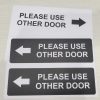 10" x 3" Please Use Other Door Vinyl Decal, 2 Pack - Image 3
