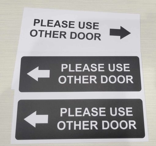 10" x 3" Please Use Other Door Vinyl Decal, 2 Pack - Image 3