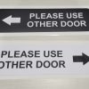 10" x 3" Please Use Other Door Vinyl Decal, 2 Pack - Image 4
