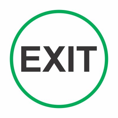 5" Double-Sided Exit/Do Not Enter Vinyl Decal, 4 Pack