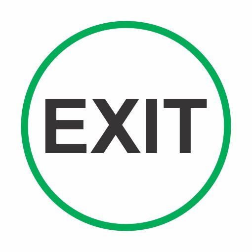 5" Double-Sided Exit/Do Not Enter Vinyl Decal, 4 Pack