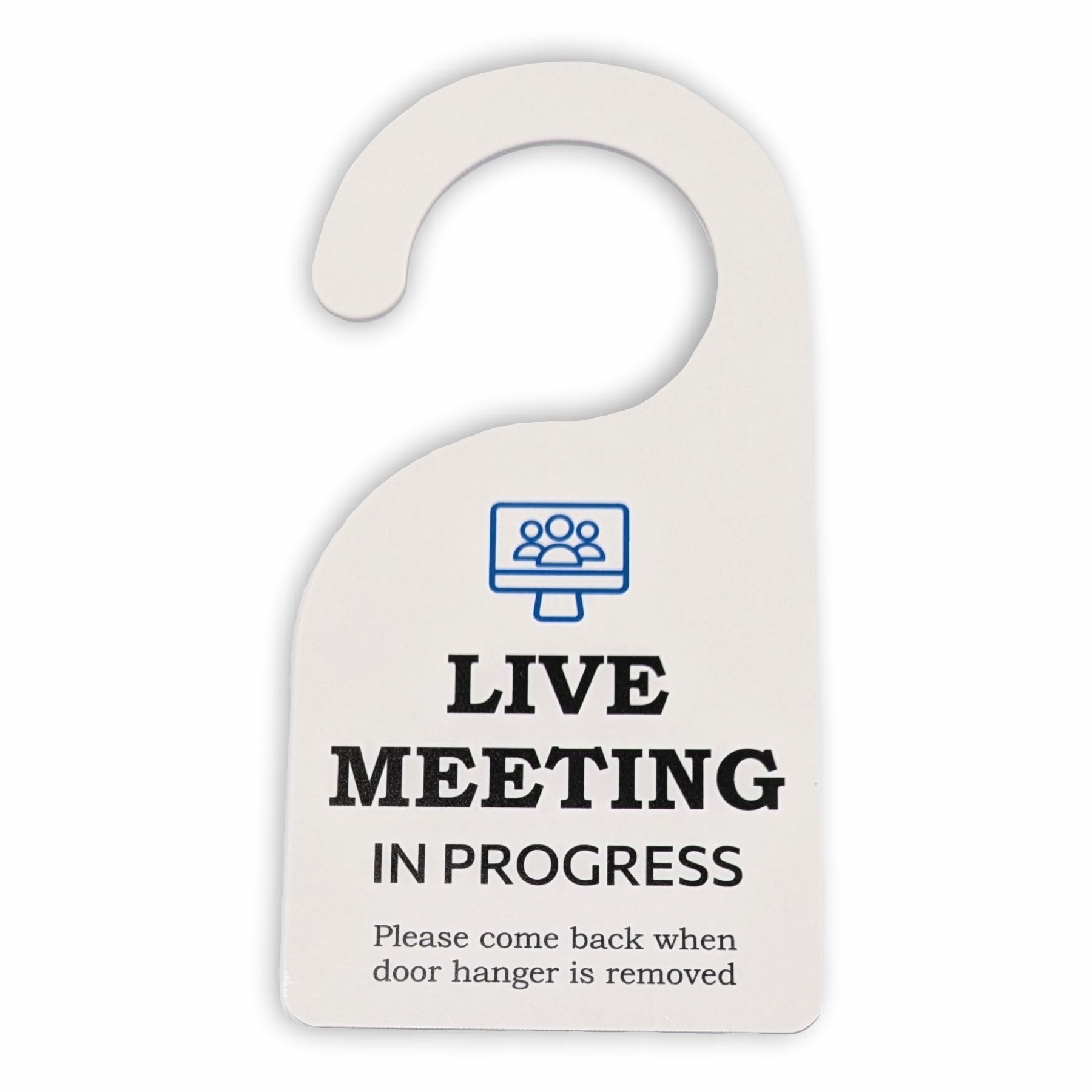 Live Meeting in Progress Hanging Door Sign, 5 Pack