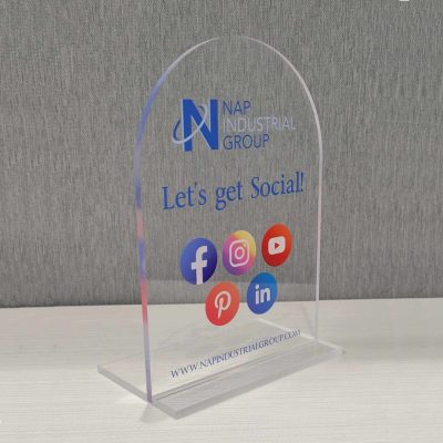 5" x 7" UV Printed Acrylic Arch Table Sign