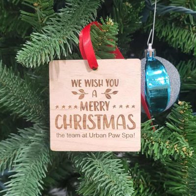 3" x 3" Square Ornament - Engraved Alderwood