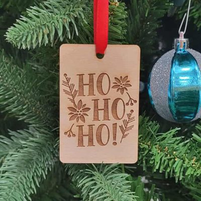 2" x 3" Rectangle Ornament - Engraved Alderwood