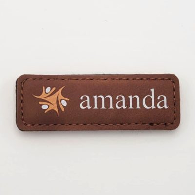 3" x 1" Leather Name Badge - UV Printed