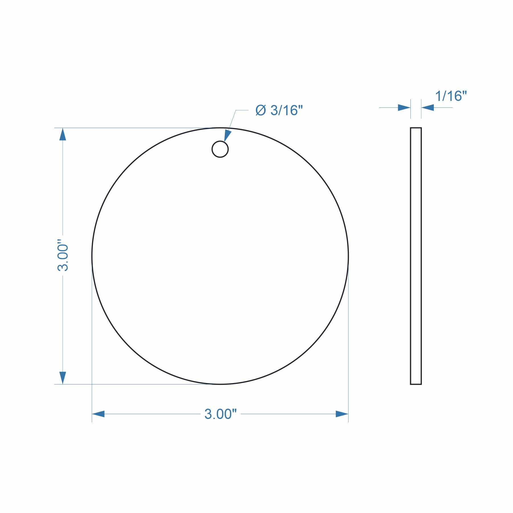 3" x 3" Circle Ornament - Engraved Alderwood - Image 3