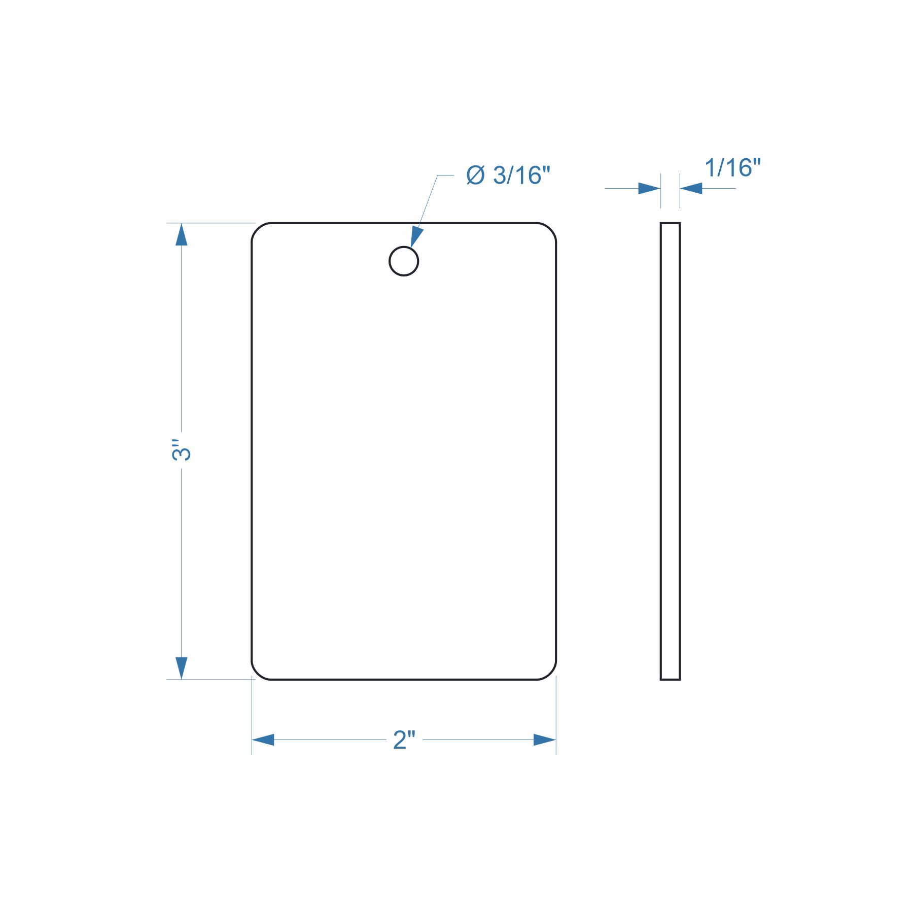 2" x 3" Rectangle Ornament - Engraved Alderwood - Image 3