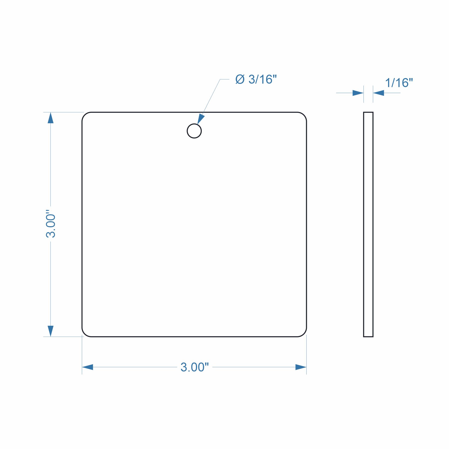 3" x 3" Square Ornament - Engraved Alderwood - Image 3