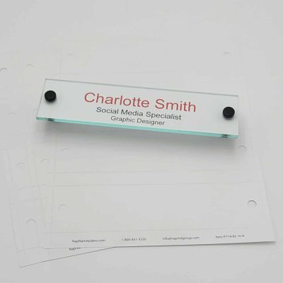10" x 2" Acrylic Wall Holder & Paper Name Plate Kit