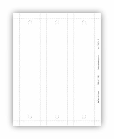 10" x 2" Printable Paper Nameplates with Holes