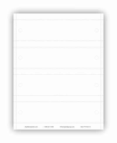8" x 2" Printable Paper Nameplates with Holes
