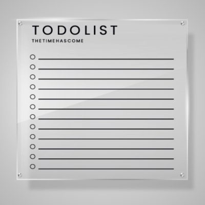 10" x 10" To Do List Acrylic Sign