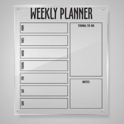 14" x 18" Weekly Planner Acrylic Sign