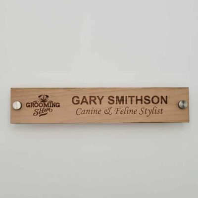 10" x 2" Alderwood Wall Mount Name Plate - Rectangle