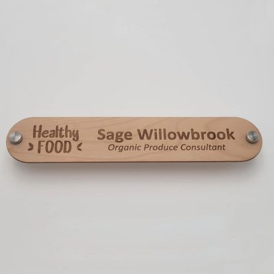 10" x 2" Alderwood Wall Mount Name Plate - Oblong