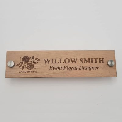 8" x 2" Alderwood Wall Mount Name Plate - Rectangle