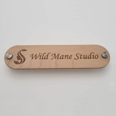 8" x 2" Alderwood Wall Mount Name Plate - Oblong