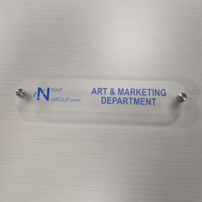 10" x 2" Acrylic Wall Mount Name Plates - Oblong Shape