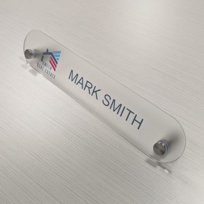 10" x 2" Acrylic Desktop Name Plates - Oblong Shape