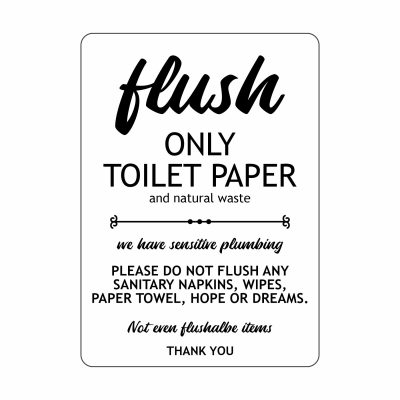 5" x 7" Engraved Plastic Bathroom Sign - 2 Pack