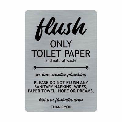 5" x 7" Aluminum Bathroom Sign - 2 Pack